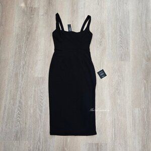 Lulu's Black Midi Dress